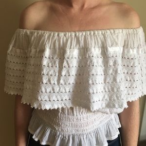 Vintage White Off the Shoulder top
